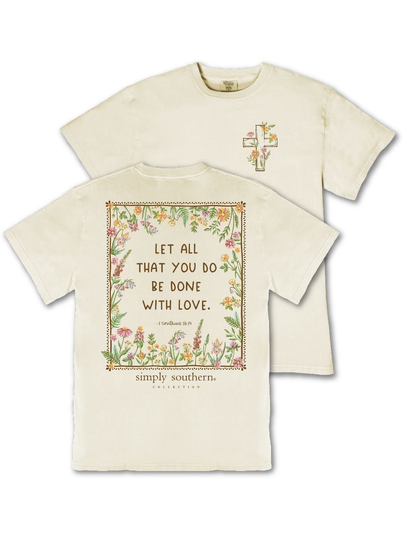 Simply Southern Done With Love Mineral Washed Bone T-Shirt