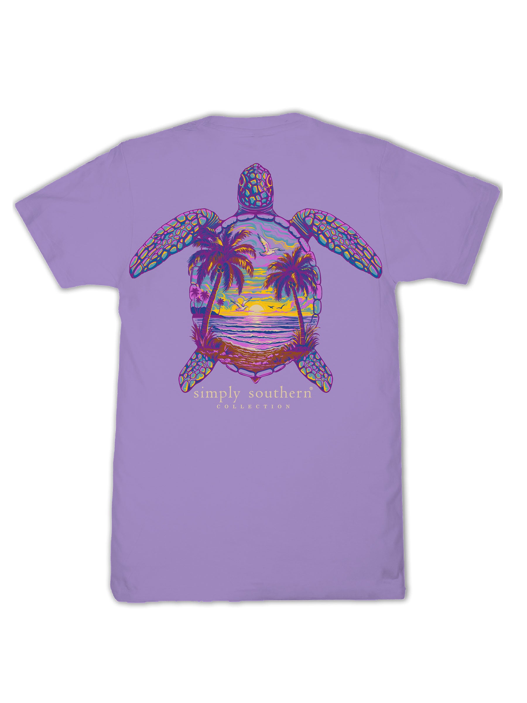 Simply Southern Beach Night Turtle Grape T-Shirt - SimplyCuteTees