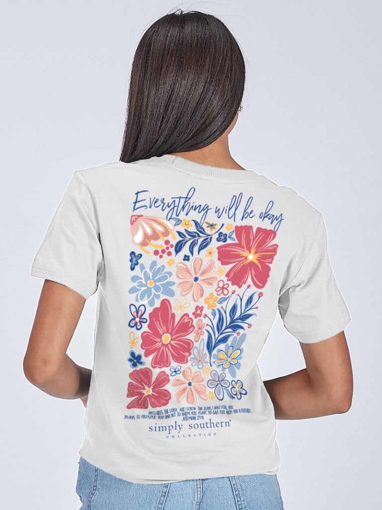 Simply Southern Be Okay Flowers T-Shirt