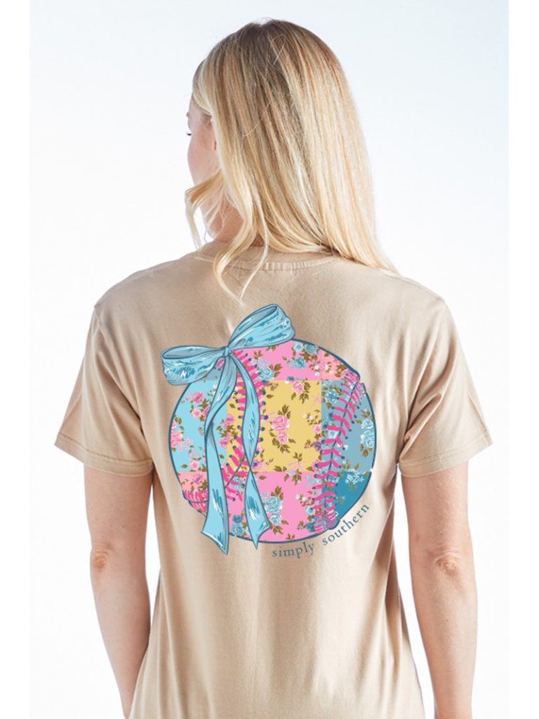 Simply Southern Bow Patch Baseball Softball T-Shirt