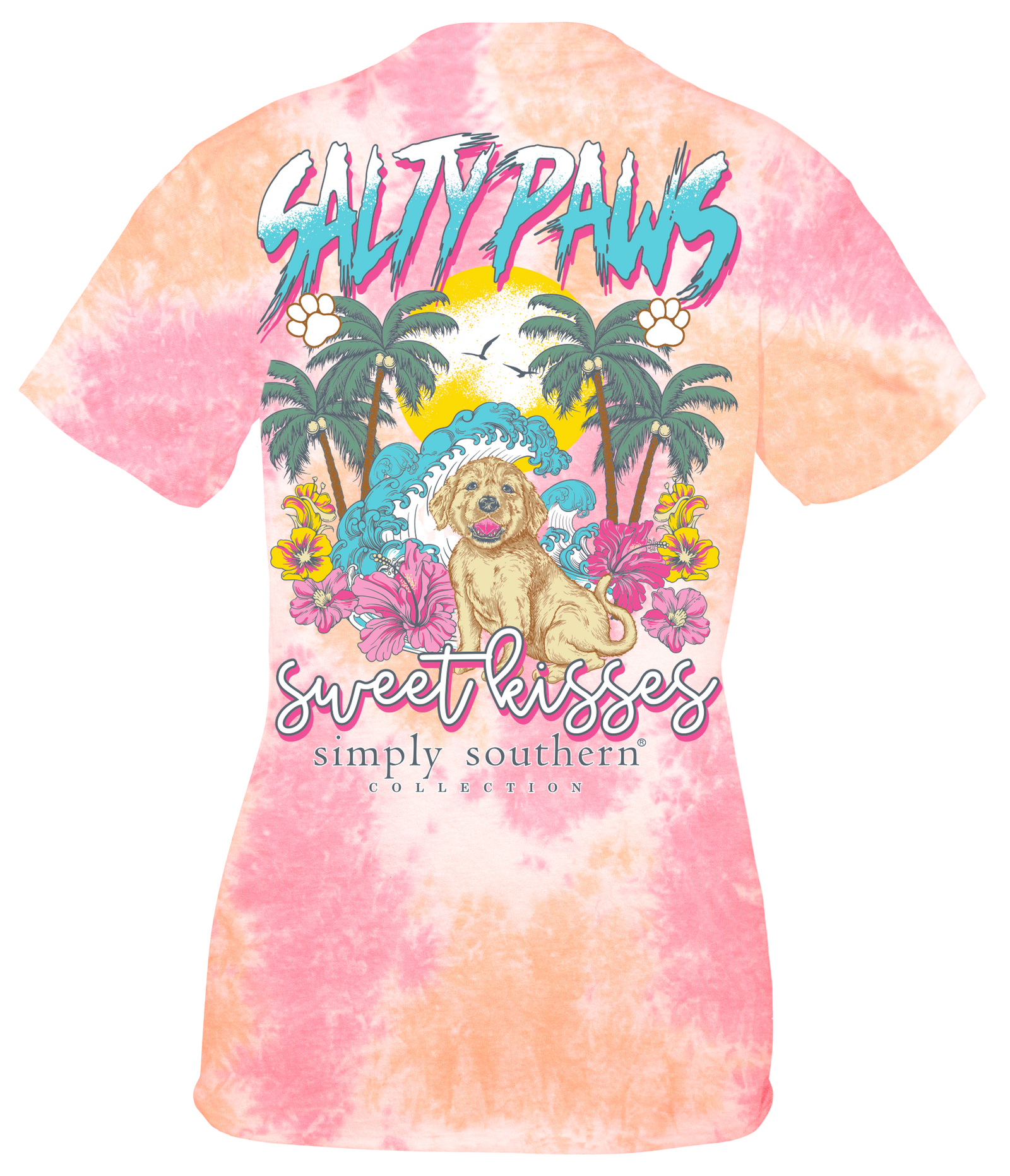 Simply Southern Kisses Paws Dog Tie Dye T-Shirt