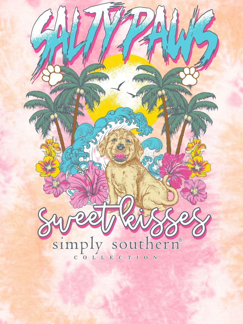 Simply Southern Kisses Paws Dog Tie Dye T-Shirt