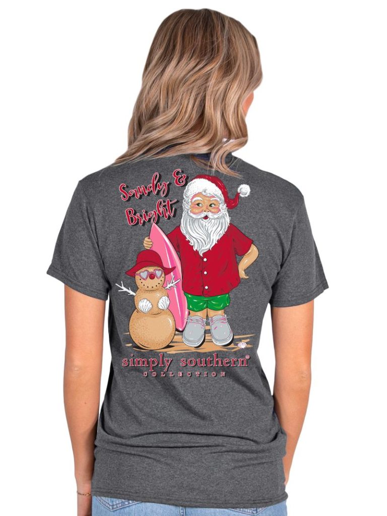 SALE Simply Southern Sandy &amp; Bright Santa Holiday T-Shirt