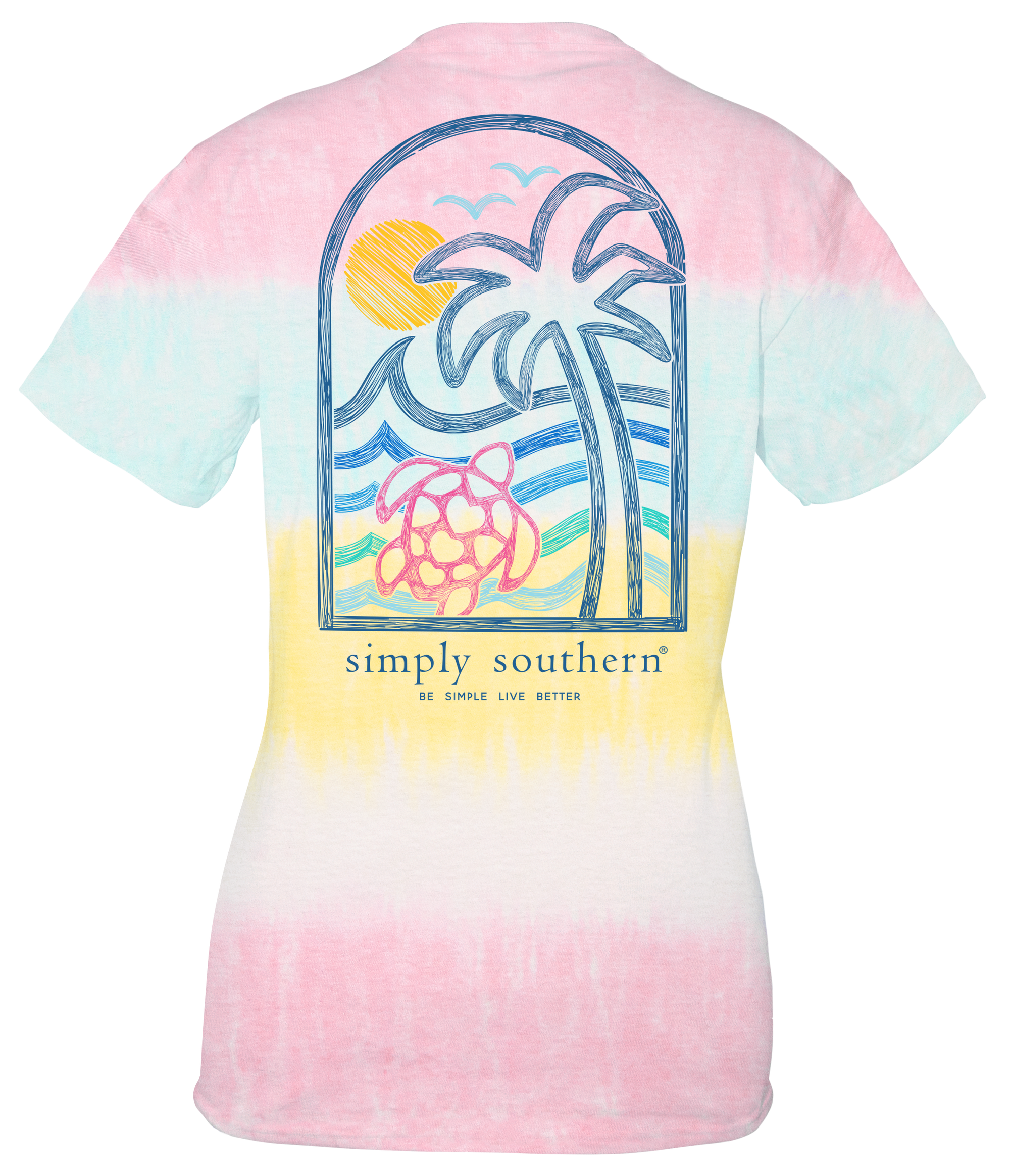 Simply Southern Seaview Turtle Palm Tie Dye T-Shirt