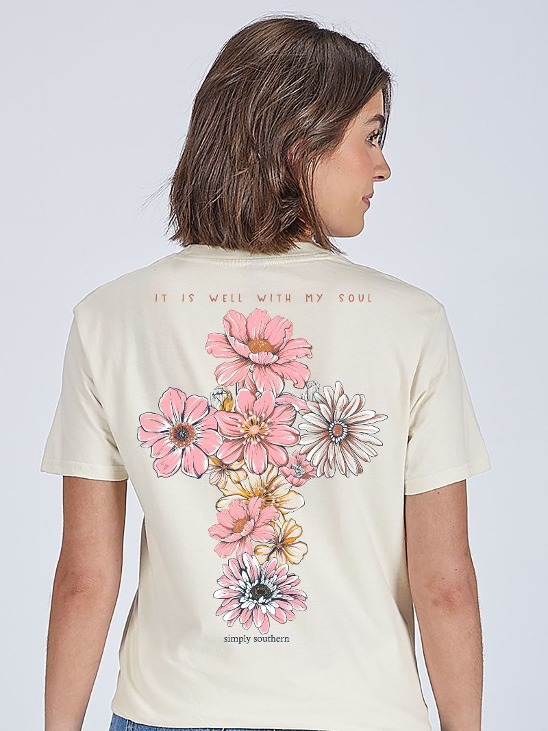 Simply Southern Well Soul Flower Cross T-Shirt