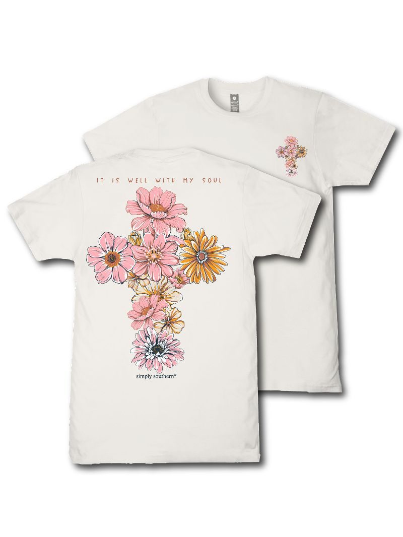 Simply Southern Well Soul Flower Cross T-Shirt