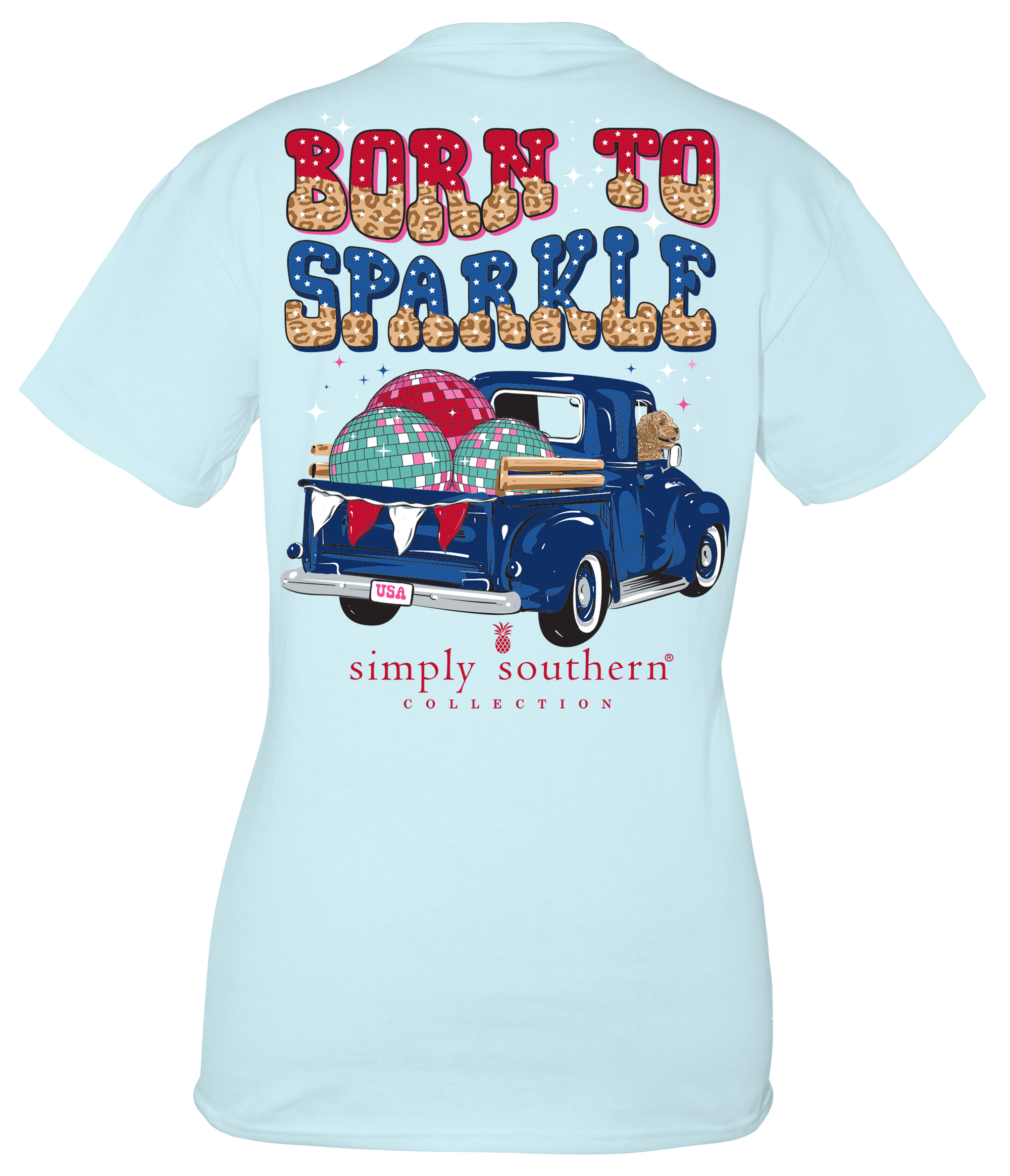 Simply Southern Born To Sparkle USA T-Shirt