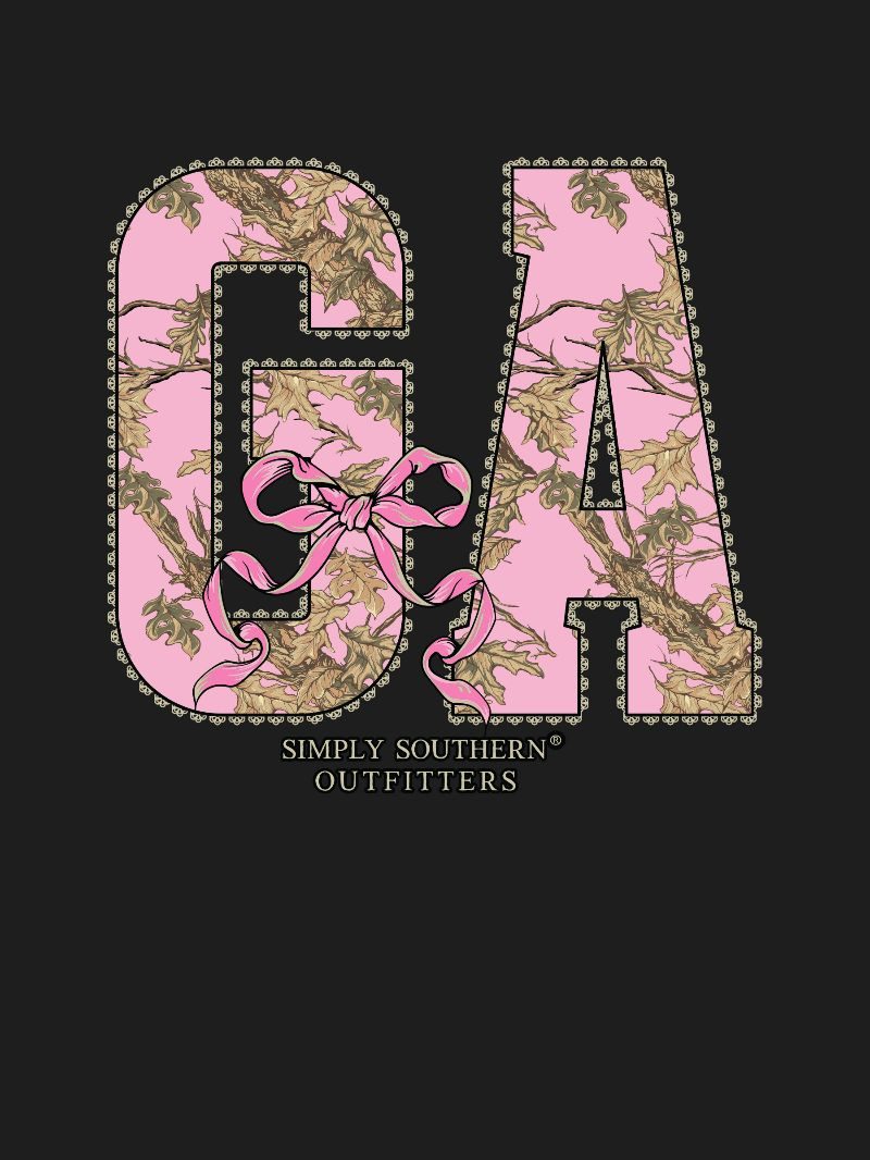 Simply Southern Georgia Camo Bow Black T-Shirt
