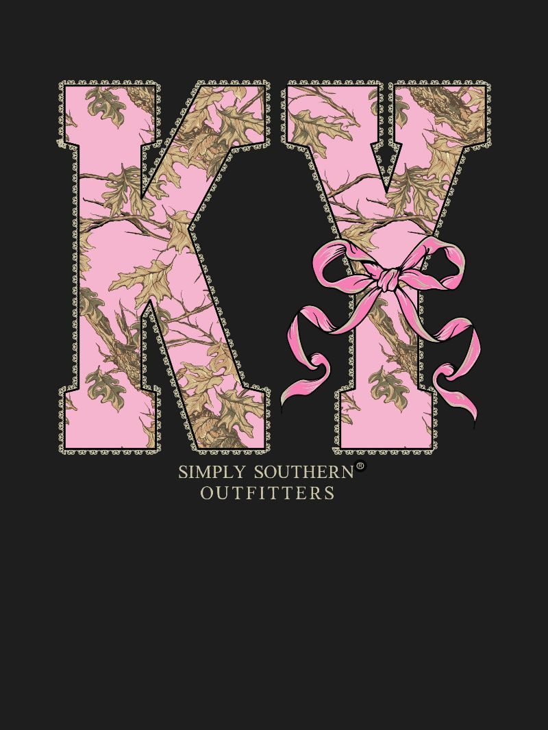 Simply Southern Kentucky Camo Bow Black T-Shirt