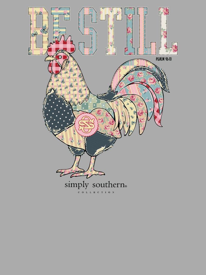 Simply Southern Be Still Rooster Stitched Patterns Lunar T-Shirt