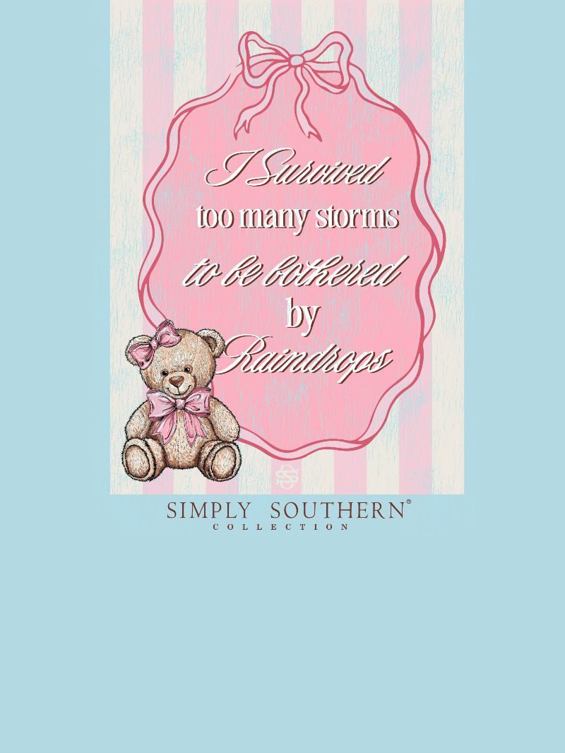 Simply Southern Too Many Storms Washed Aqua T-Shirt