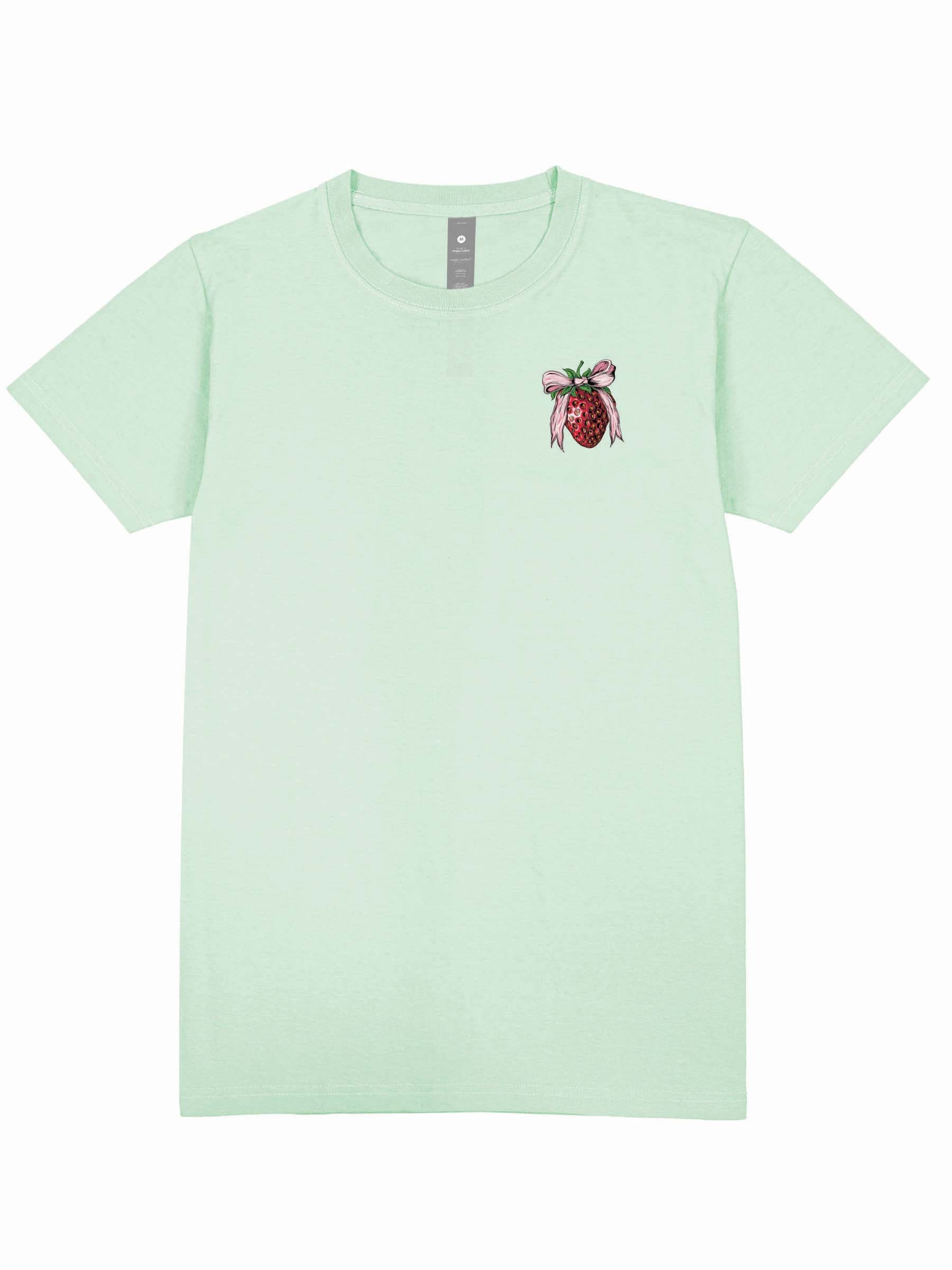Simply Southern Strawberry Bow Mint T-Shirt