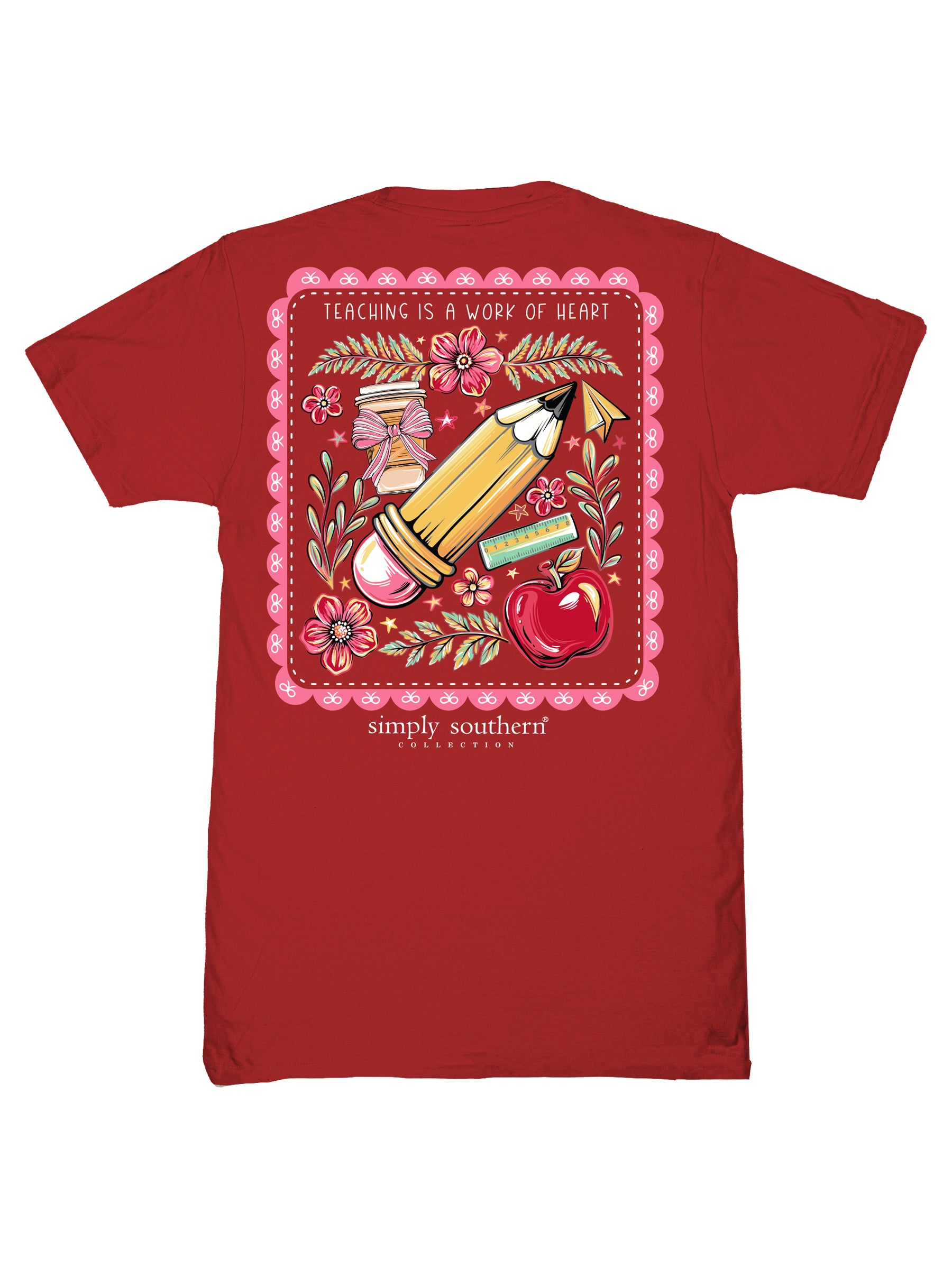 Simply Southern Work Of Heart Teacher Carmine T-Shirt