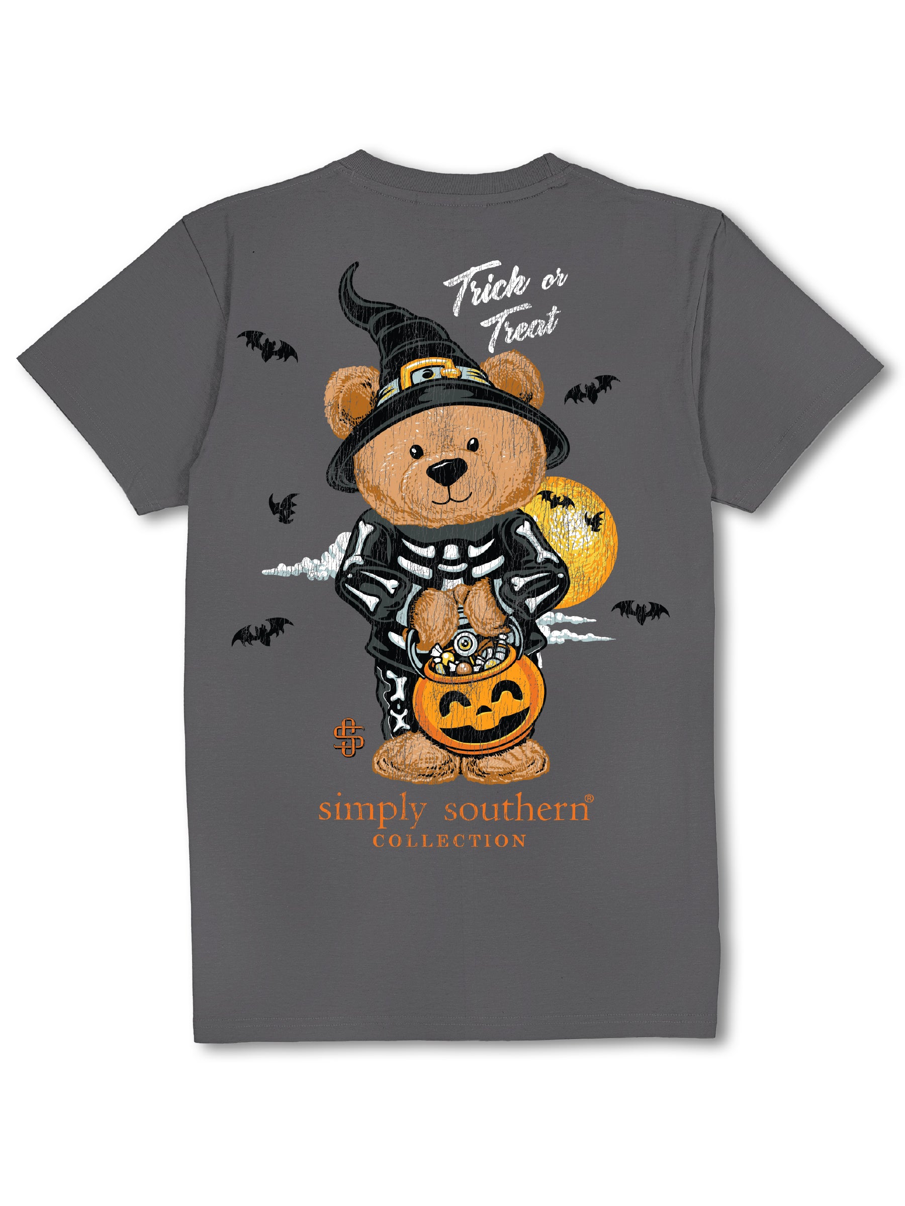 Simply Southern Teddy Candy Fall Washed Coal T-Shirt