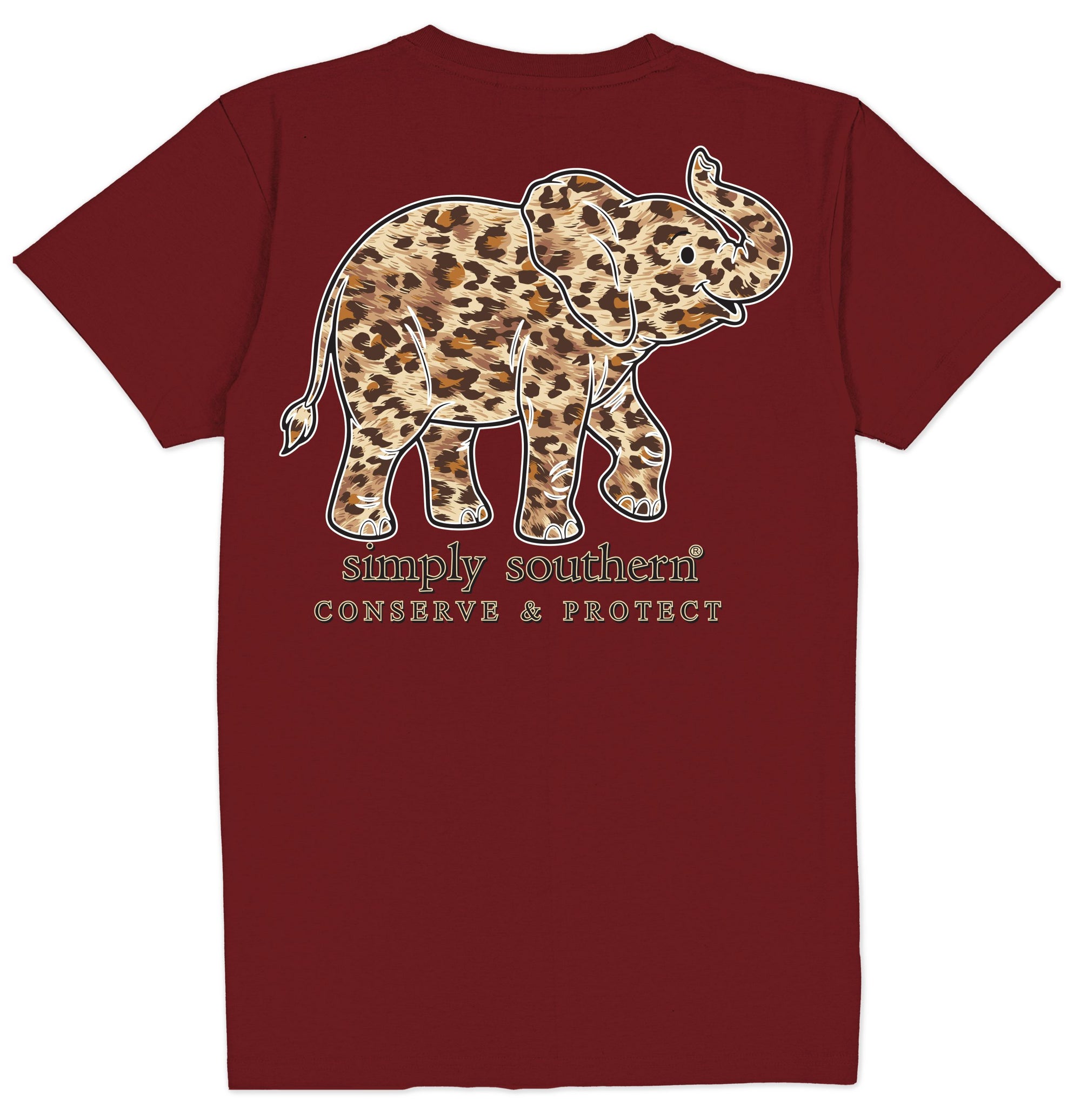 Simply Southern Elephant Tracker Leopard Pattern T-Shirt
