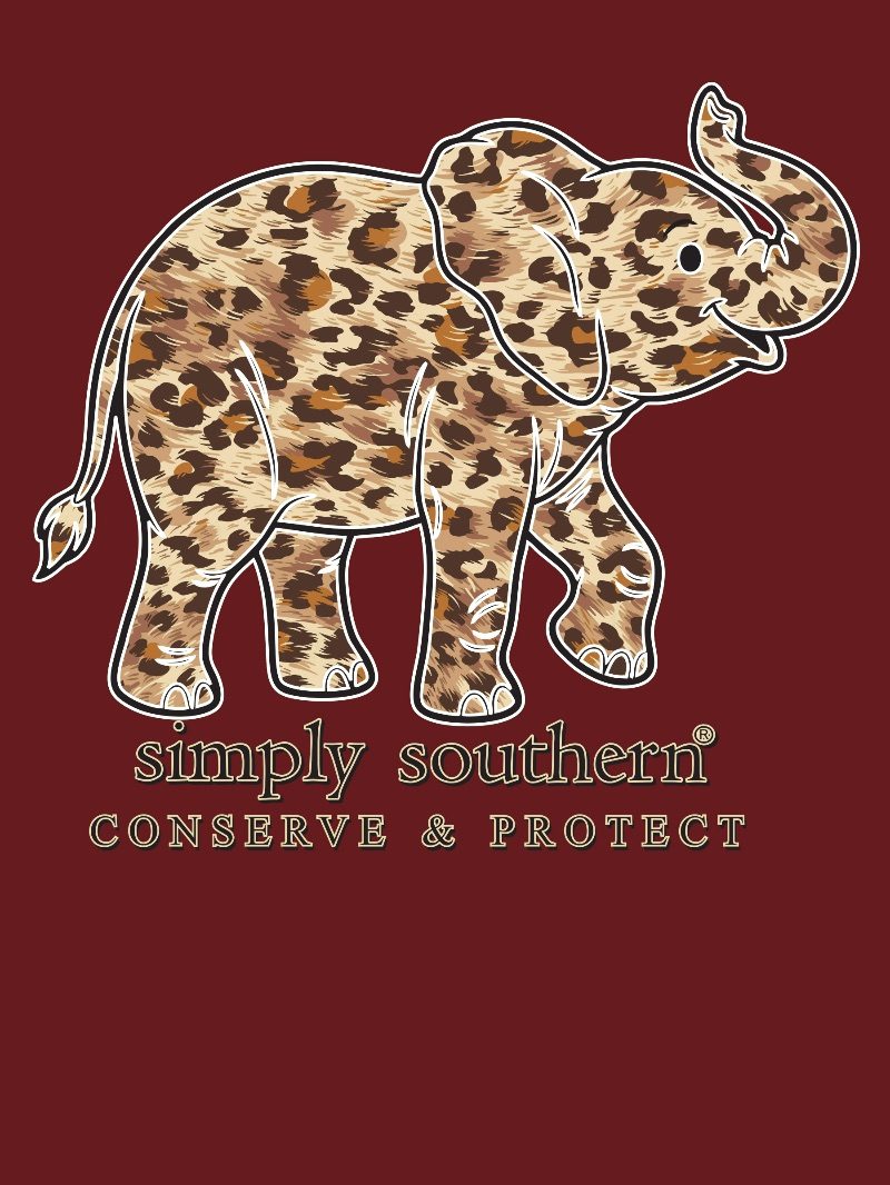 Simply Southern Elephant Tracker Leopard Pattern T-Shirt