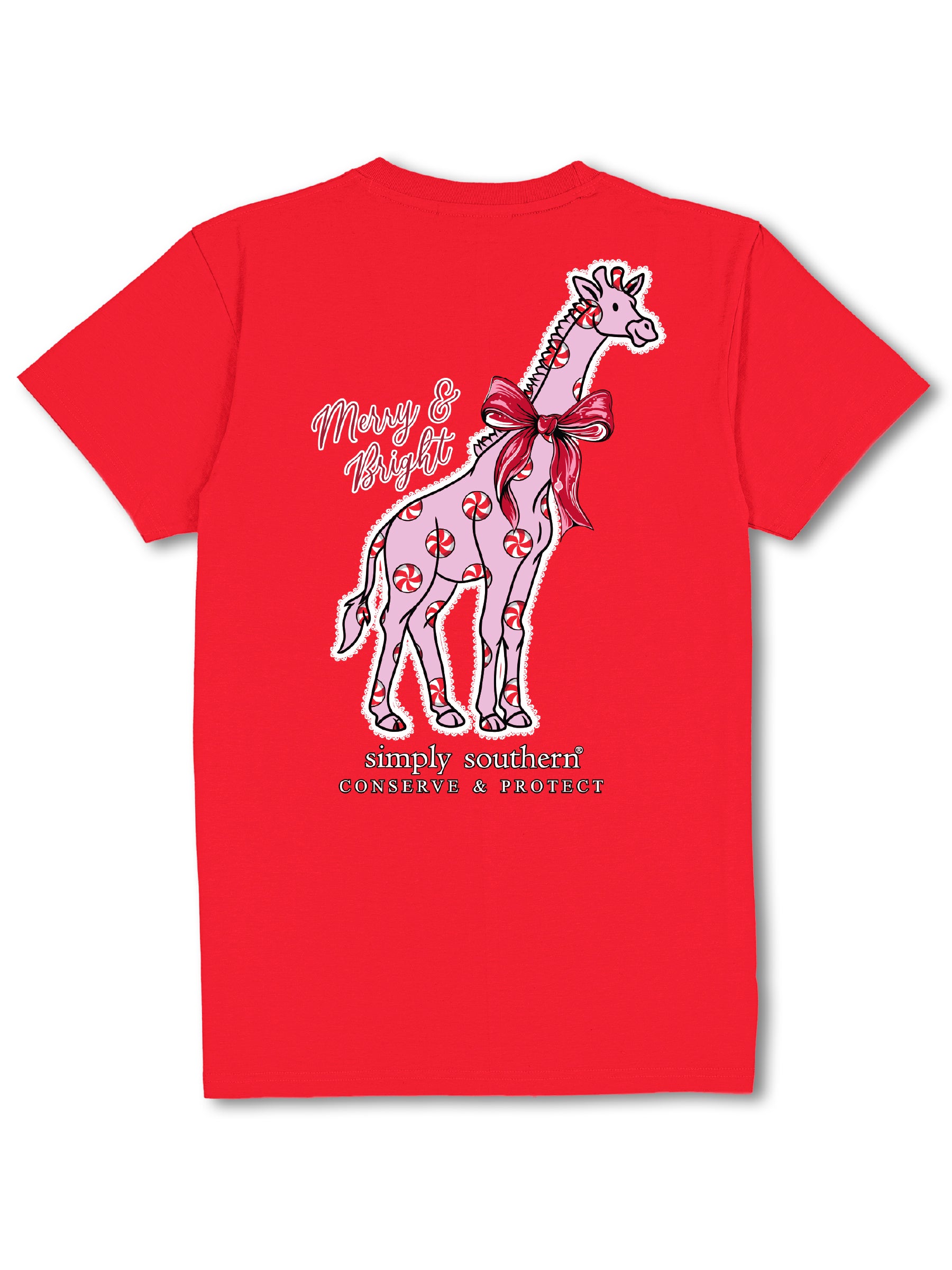 Simply Southern Giraffe Tracker Candy Holiday T-Shirt