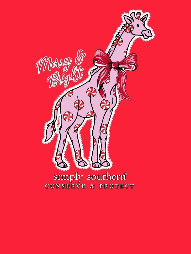 Simply Southern Giraffe Tracker Candy Holiday T-Shirt