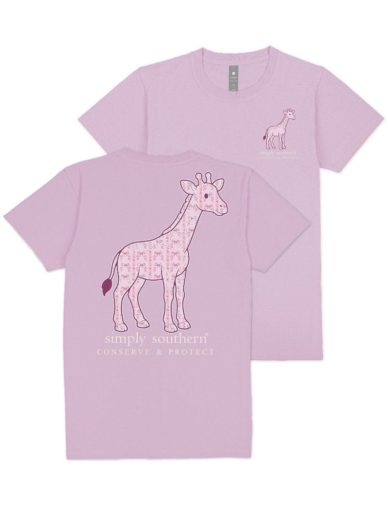 Simply Southern Giraffe Tracker Floral Pattern T-Shirt