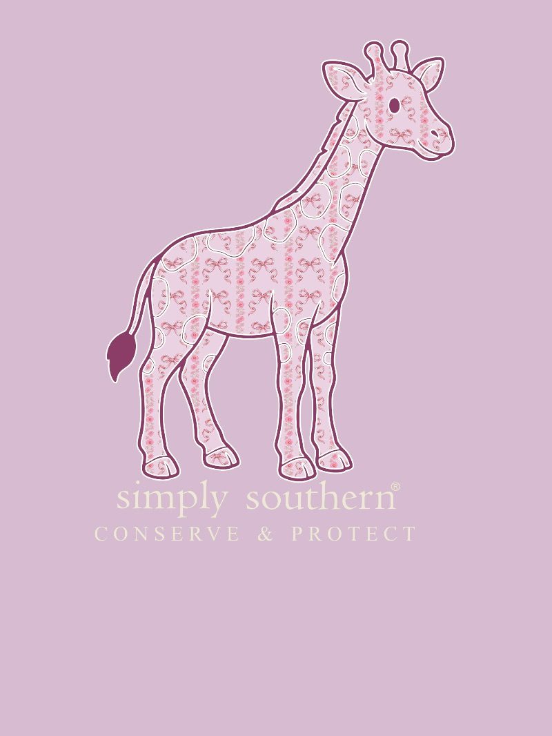Simply Southern Giraffe Tracker Floral Pattern T-Shirt