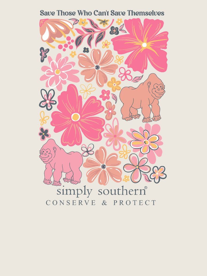 Simply Southern Gorilla Tracker Flowers T-Shirt