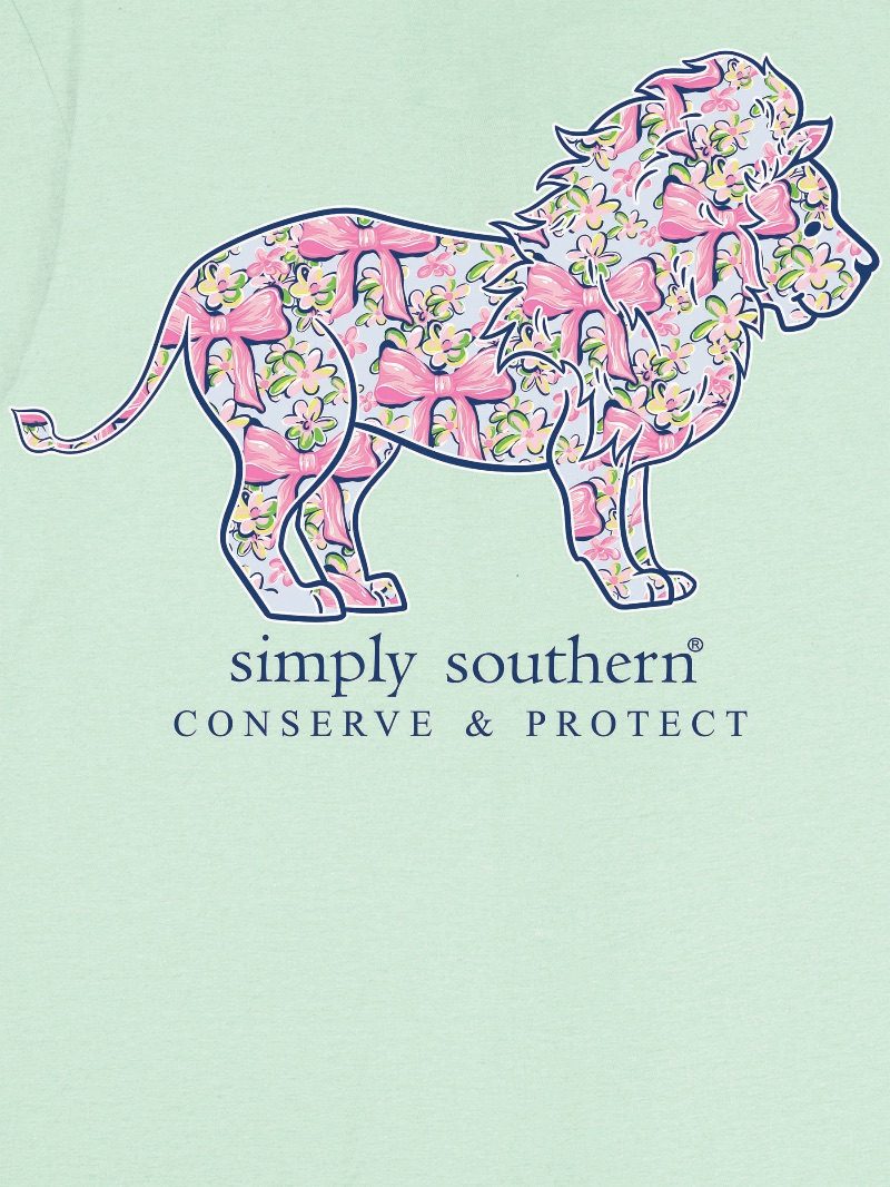 Simply Southern Lion Tracker Bow Mint T-Shirt