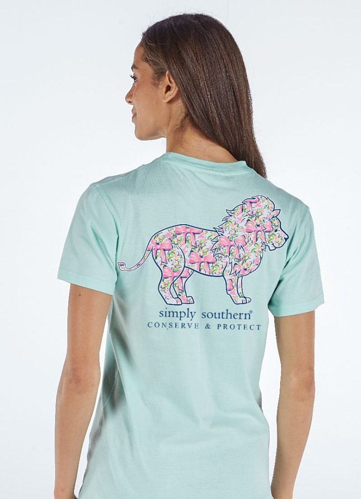Simply Southern Lion Tracker Bow Mint T-Shirt