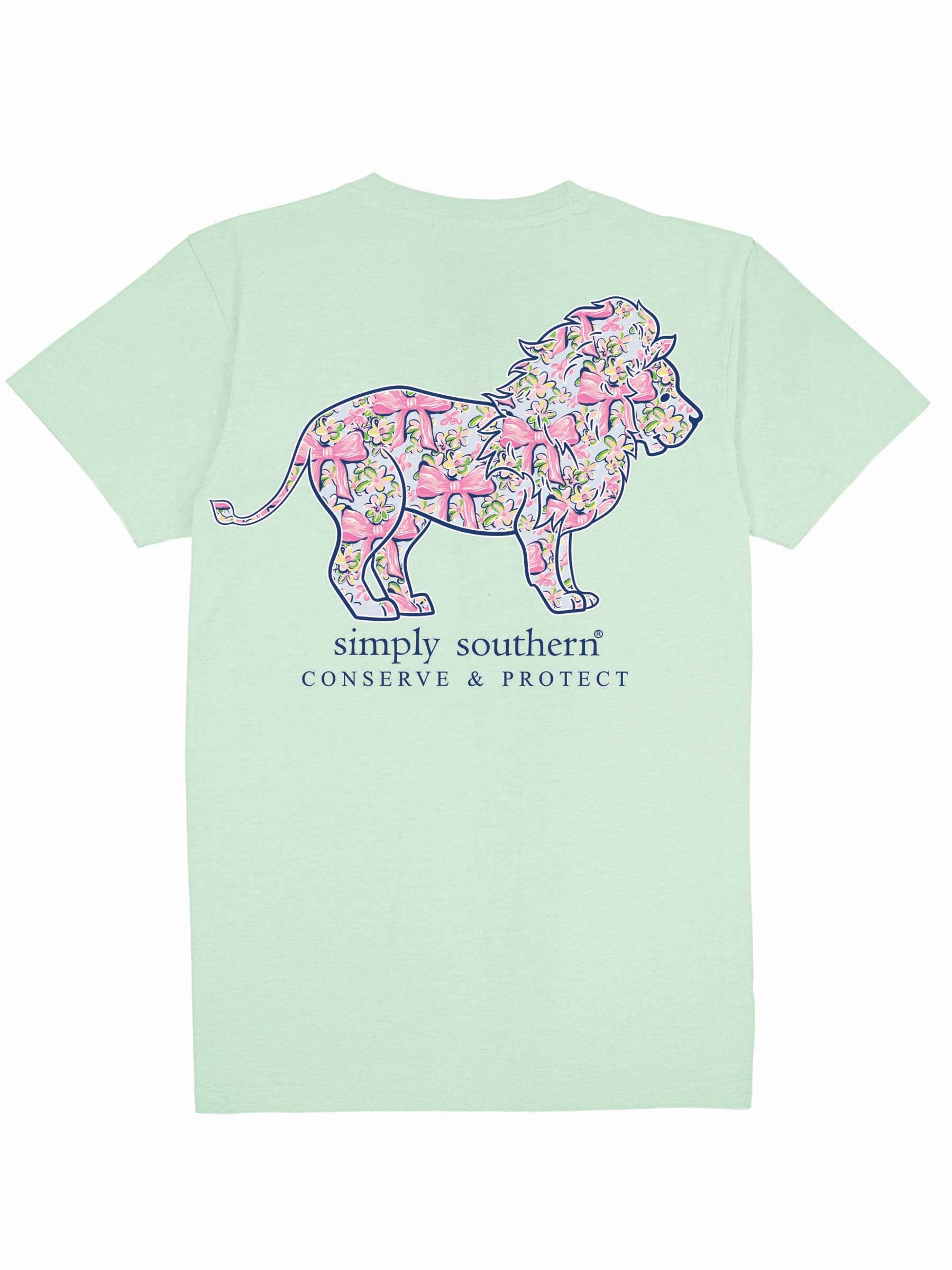 Simply Southern Lion Tracker Bow Mint T-Shirt