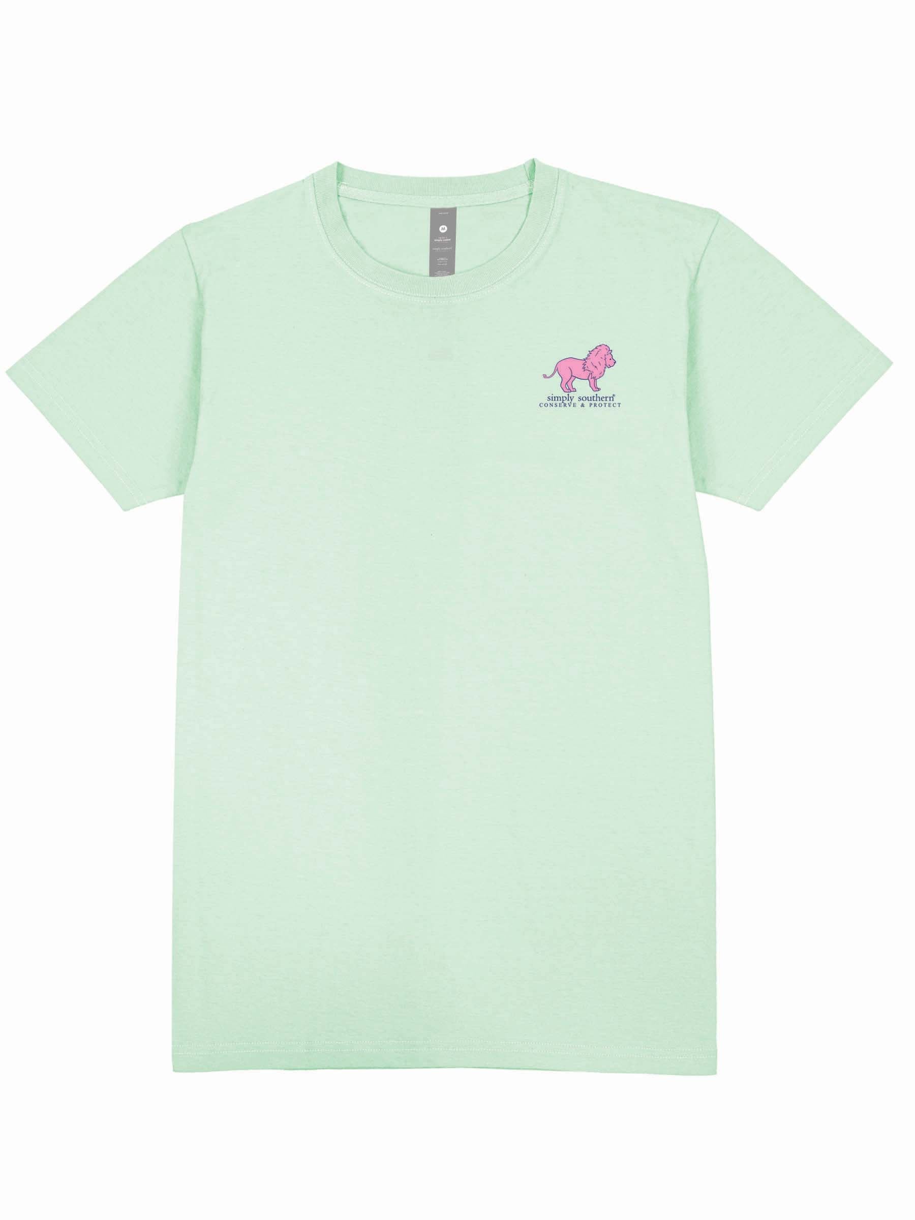 Simply Southern Lion Tracker Bow Mint T-Shirt