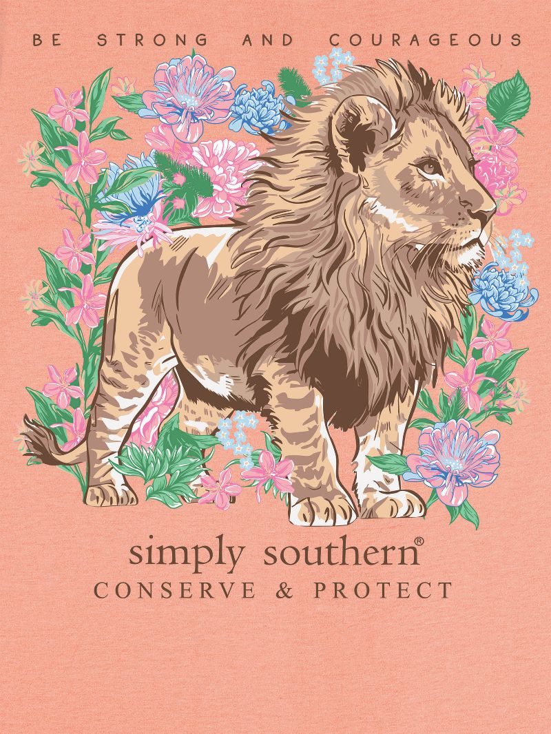 Simply Southern Lion Tracker Strong Peach T-Shirt