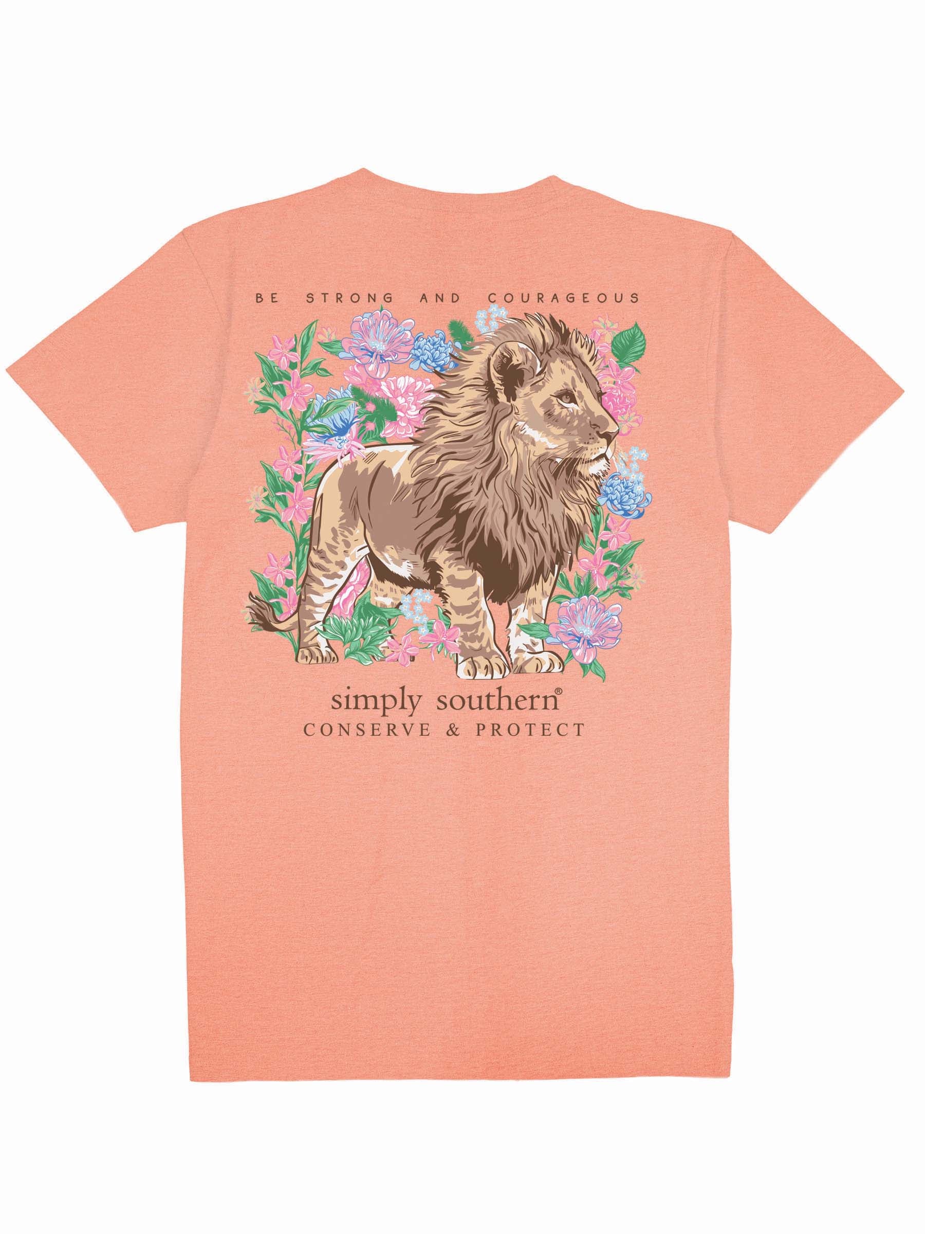 Simply Southern Lion Tracker Strong Peach T-Shirt