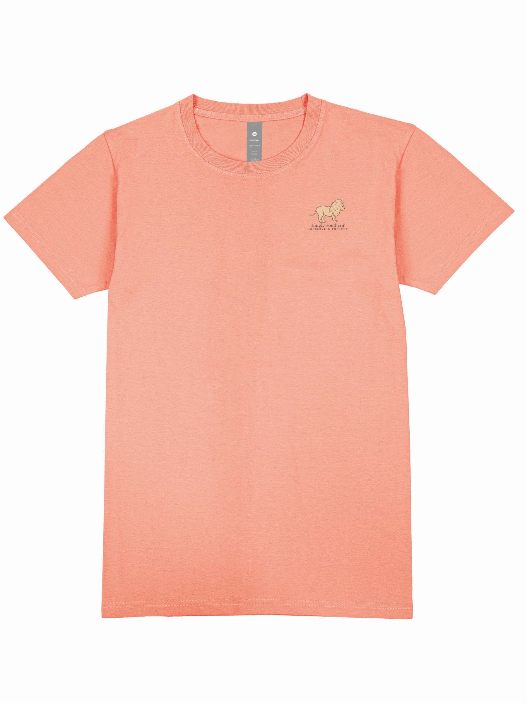 Simply Southern Lion Tracker Strong Peach T-Shirt