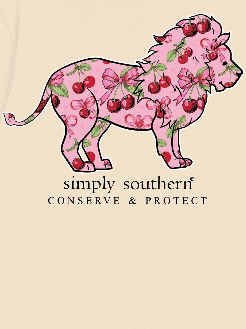 Simply Southern Lion Tracker Cherry Natural T-Shirt
