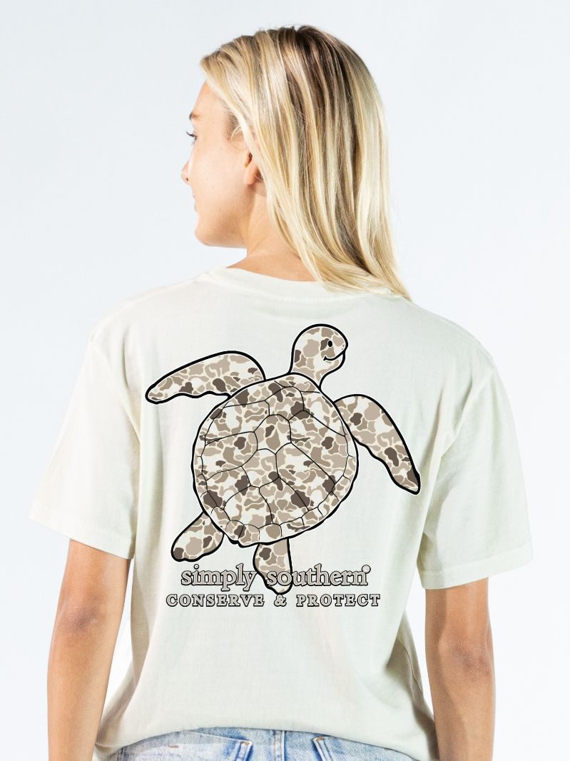 Simply Southern Turtle Tracker Dark Camo Dust T-Shirt