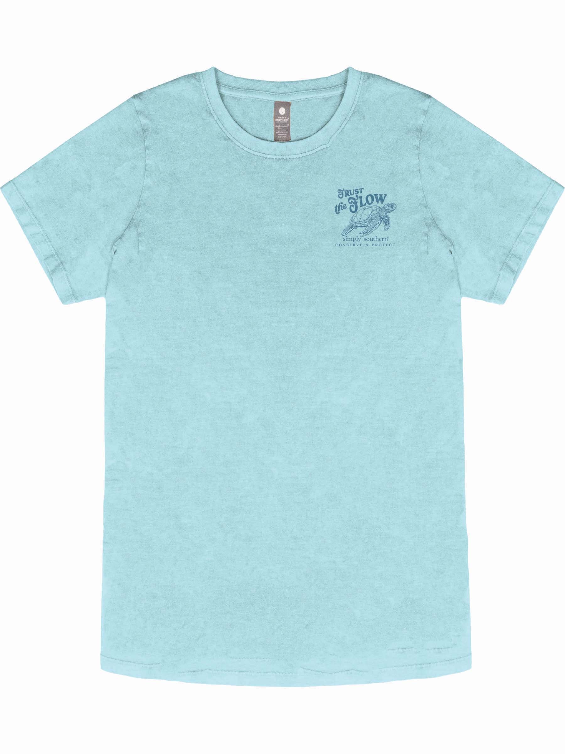 Simply Southern Turtle Tracker Trust Washed Aqua T-Shirt