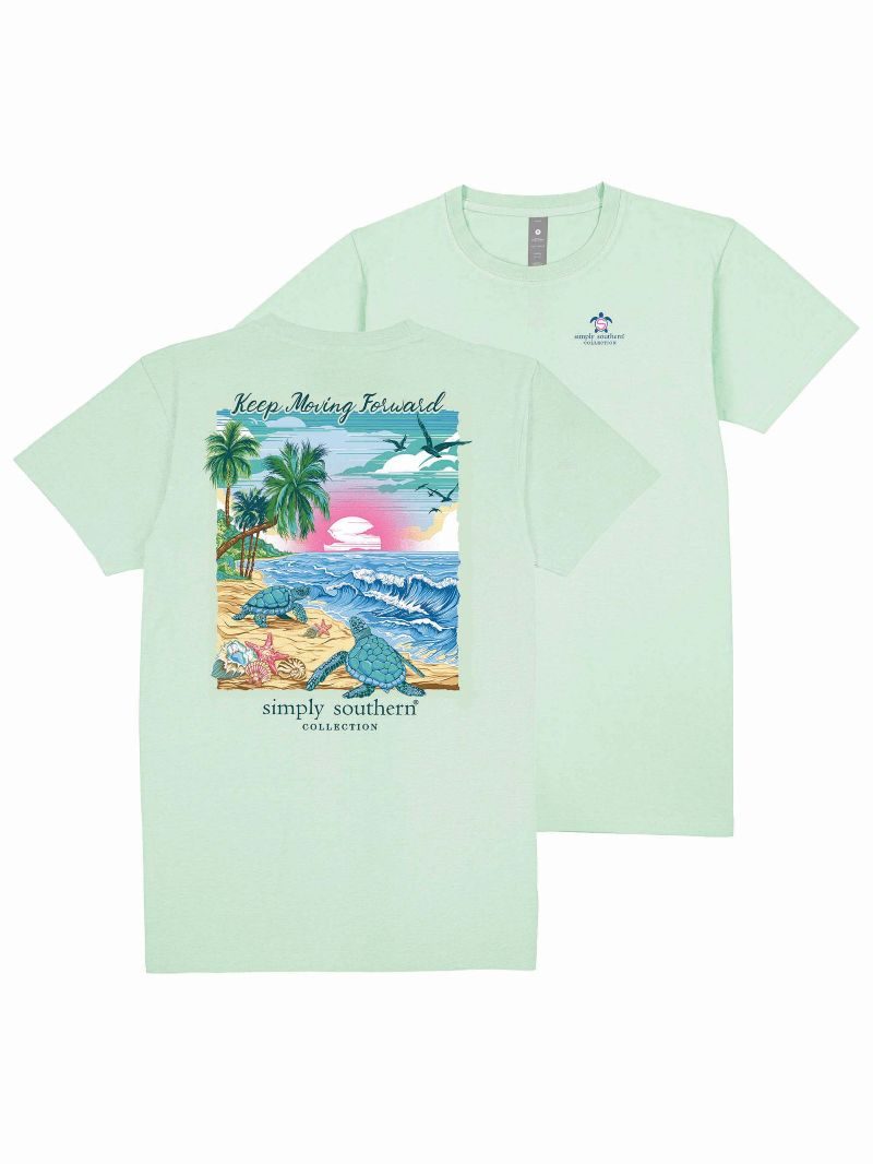 Simply Southern Turtle Tracker Forward Mint T-Shirt