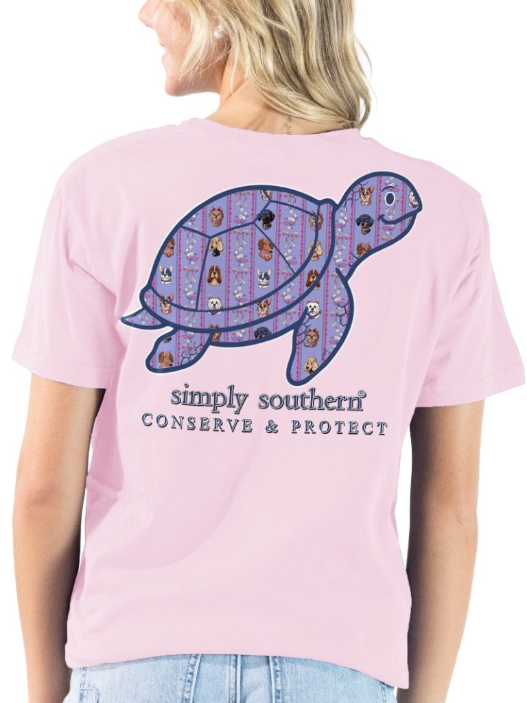 Simply Southern Turtle Tracker Puppy Pattern T-Shirt