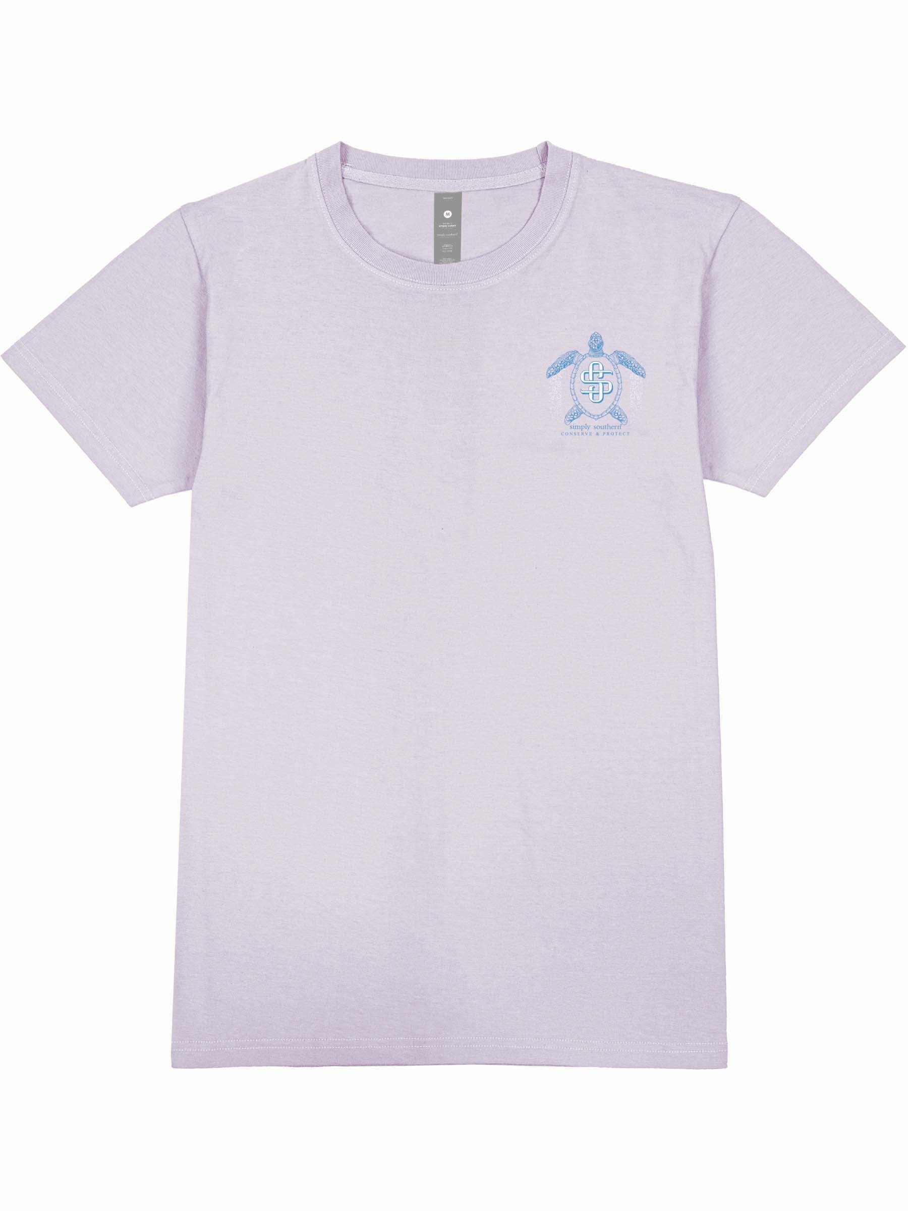 Simply Southern Turtle Tracker Bow Lilac T-Shirt