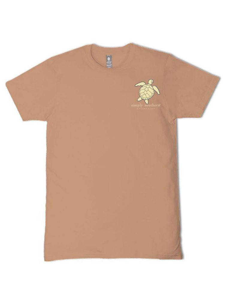 Simply Southern Turtle Tracker Pink Camo Chestnut T-Shirt