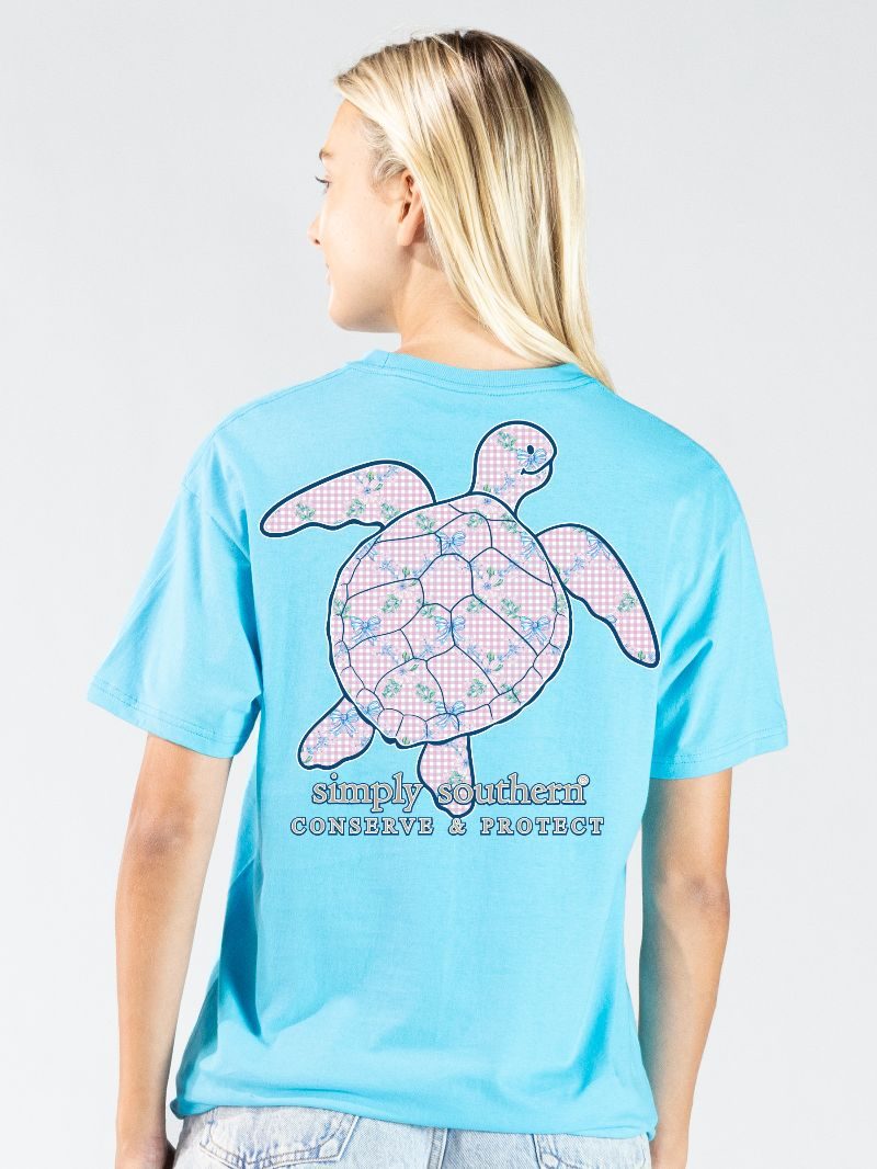 Simply Southern Turtle Tracker Bows Lagoon T-Shirt