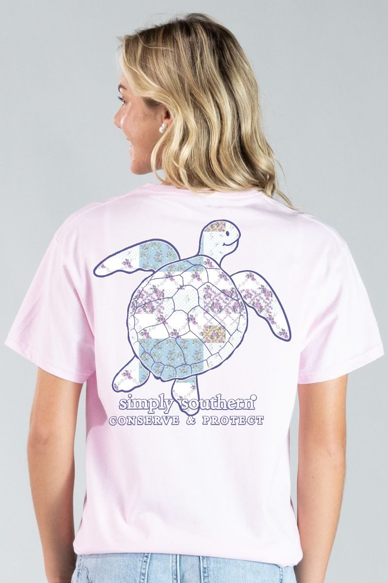 Simply Southern Turtle Tracker Patch Peony T-Shirt