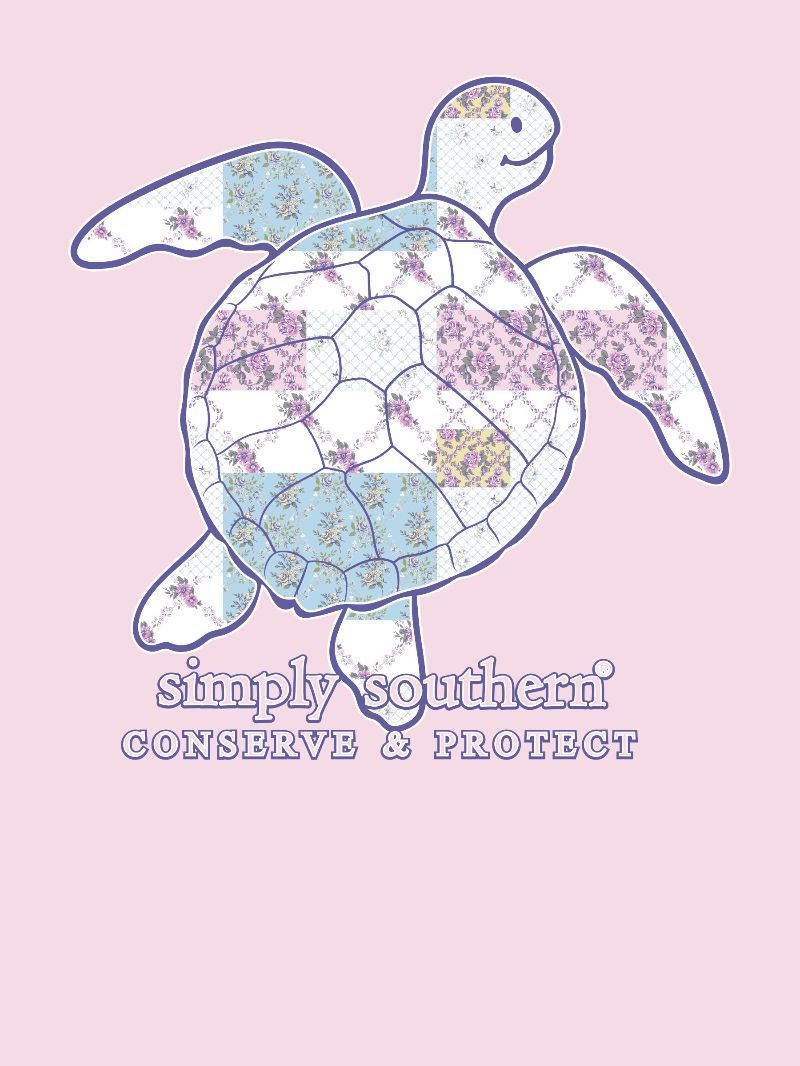 Simply Southern Turtle Tracker Patch Peony T-Shirt