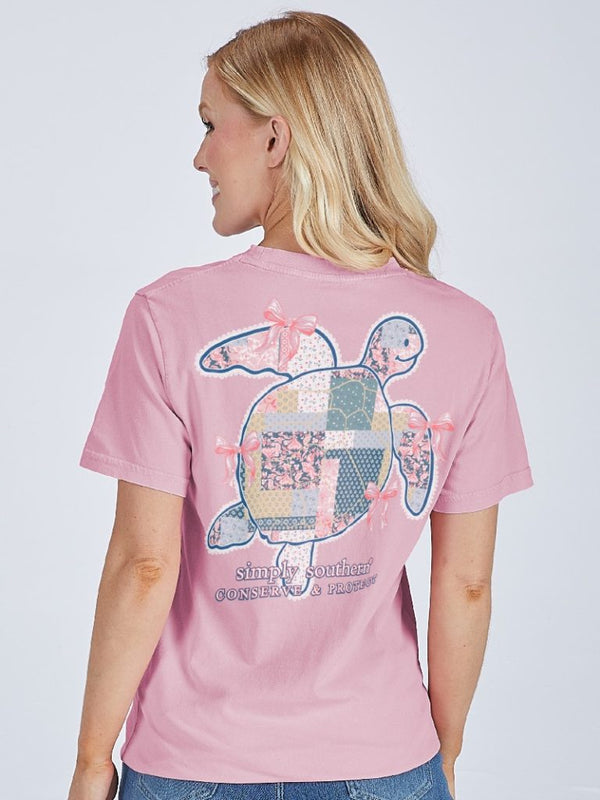 Simply Southern Turtle Tracker Quilted Washed Pink T-Shirt