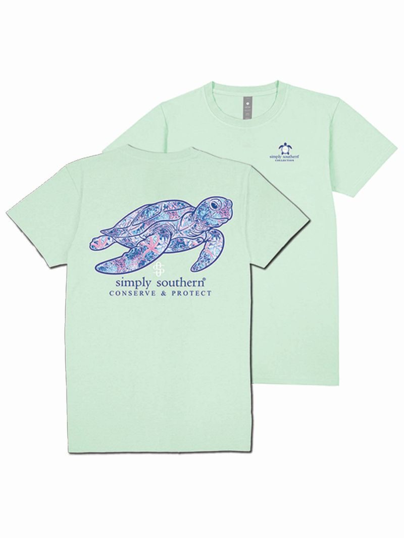 Simply Southern Turtle Tracker Reef Mint T-Shirt