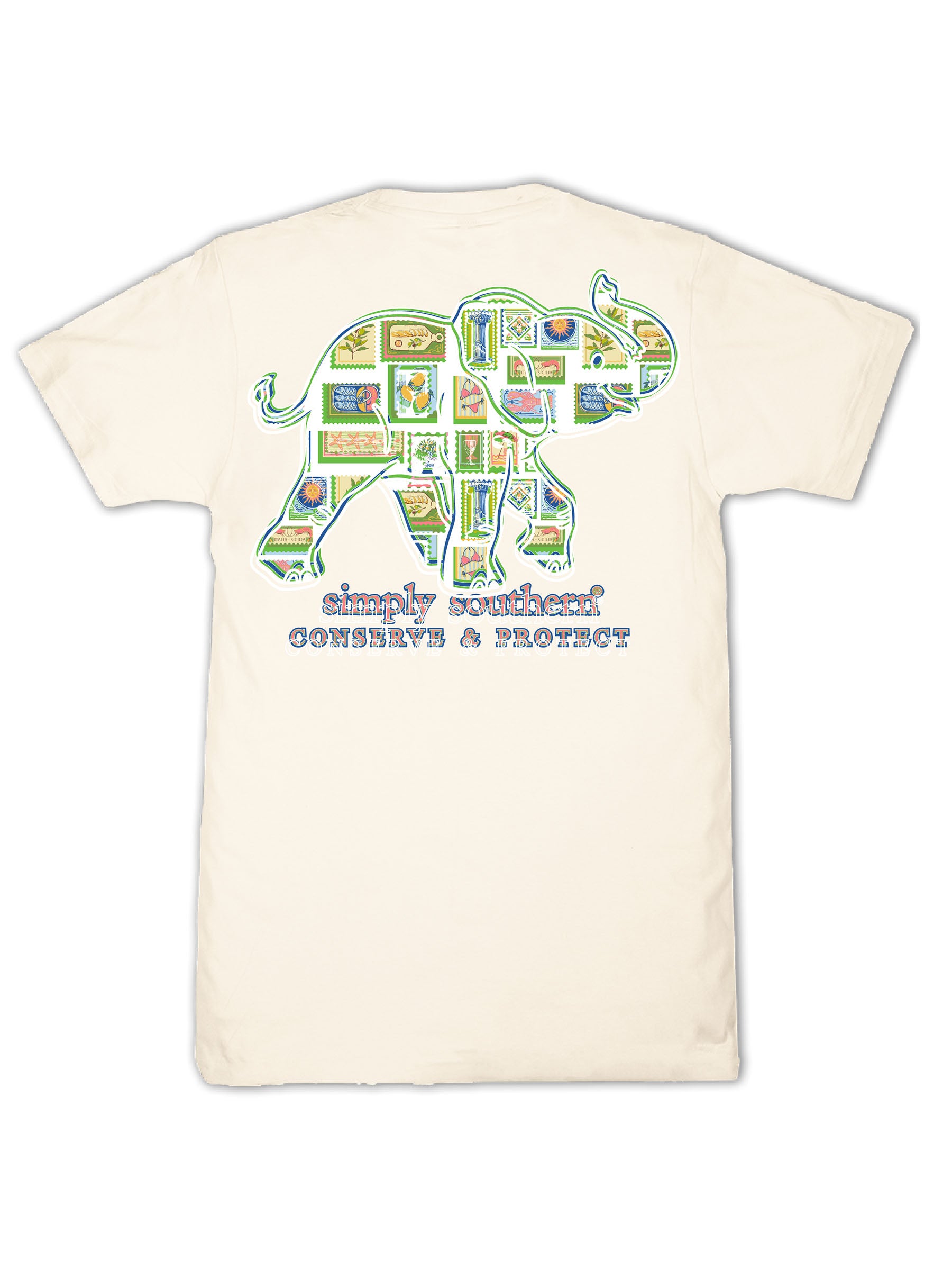 Simply Southern Elephant Tracker Mediterranean Wisp T-Shirt