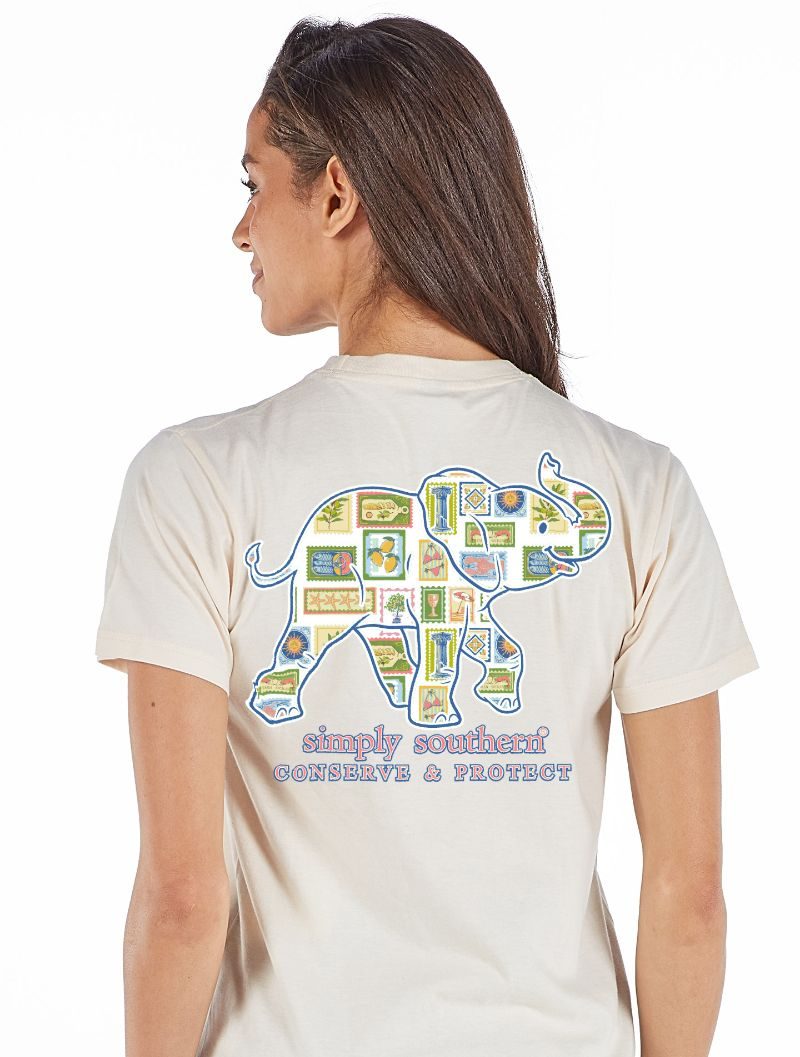 Simply Southern Elephant Tracker Mediterranean Wisp T-Shirt