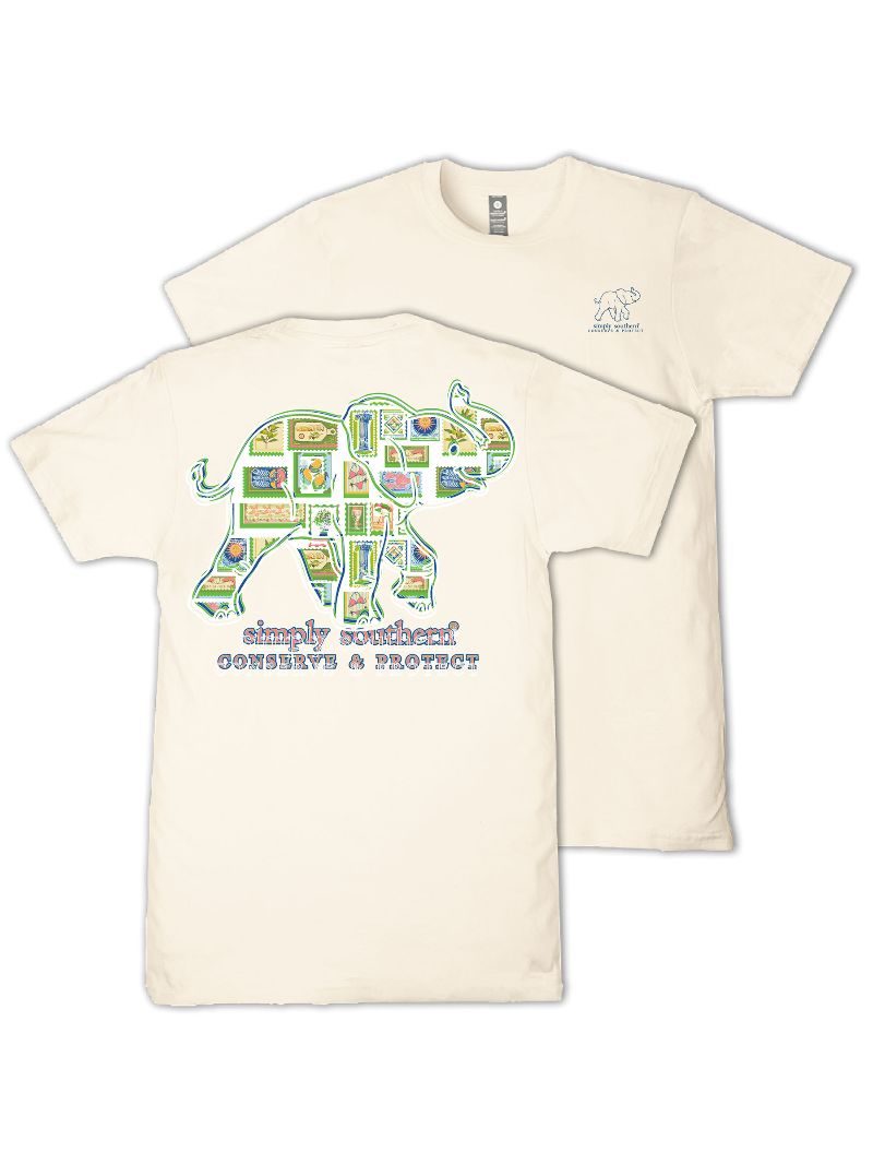 Simply Southern Elephant Tracker Mediterranean Wisp T-Shirt