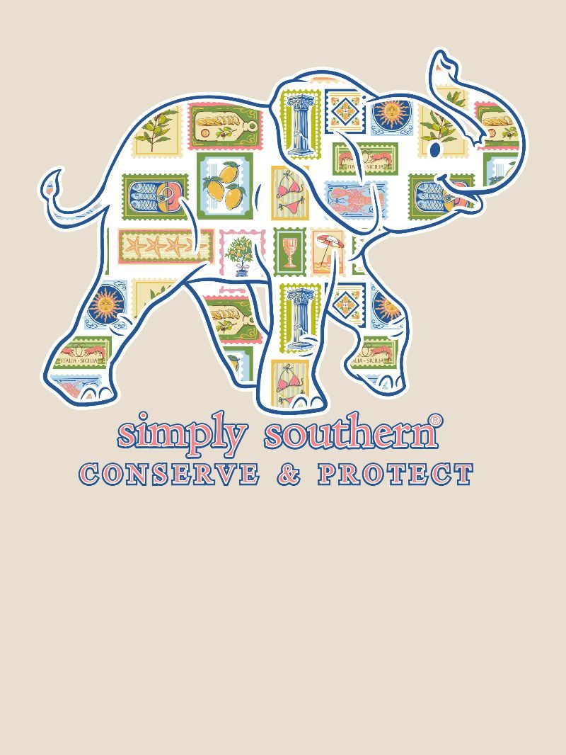 Simply Southern Elephant Tracker Mediterranean Wisp T-Shirt