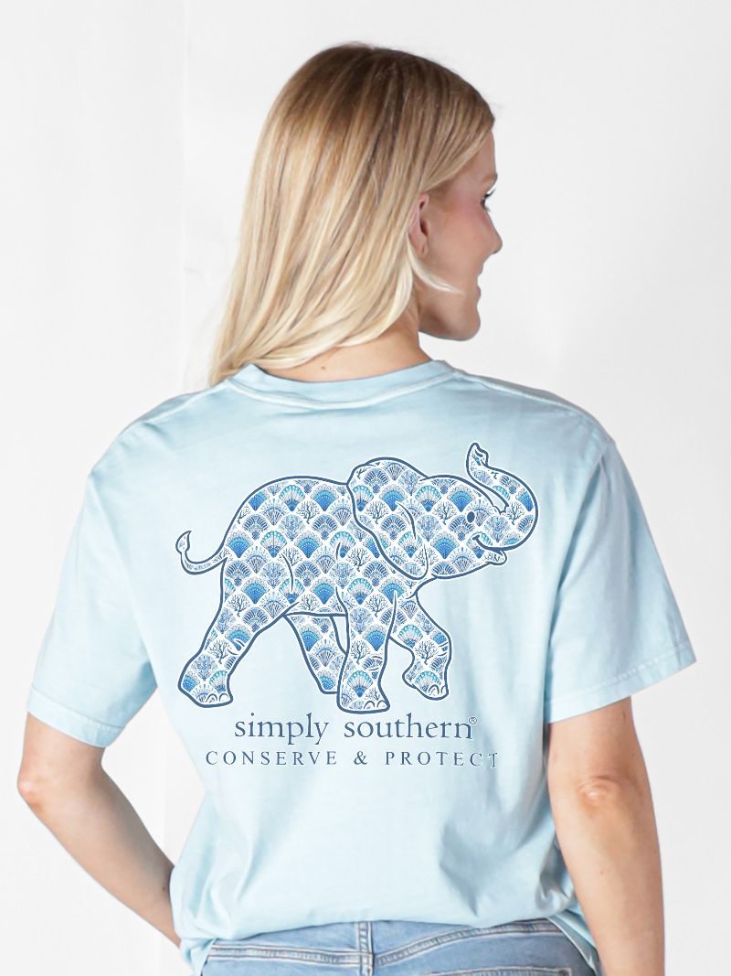 Simply Southern Elephant Tracker Shell Ice T-Shirt