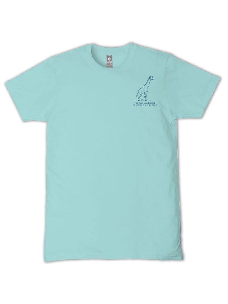 Simply Southern Giraffe Tracker Shell Aqua T-Shirt
